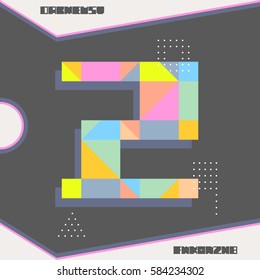 Trendy card memphis style design. Abstract geometric elements. Layout template poster, card, invitation, brochure, flyer
