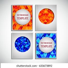 Trendy cards design . Grunge style . Geometric pattern . Motion wallpaper element. For paper art , brochure , poster, booklet, visit card, flyer or banner. Abstract Vector Illustration.