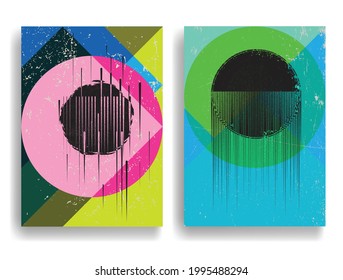 Trendy cards design . Minimal modern style . Geometric pattern . Motion wallpaper element. For web and mobile app, paper art , brochure , poster, booklet