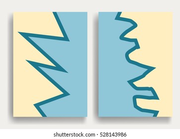 Trendy cards design . Minimal modern style . Geometric pattern . Scribble hand drawn line divide paper .Motion wallpaper element. For web and mobile app, paper art , brochure , poster, booklet