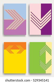 Trendy cards design . Minimal modern style . Geometric pattern . Motion wallpaper element. For web and mobile app, paper art , brochure , poster, booklet