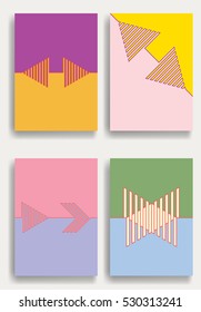 Trendy cards design . Minimal modern style . Geometric pattern . Motion wallpaper element. For web and mobile app, paper art , brochure , poster, booklet
