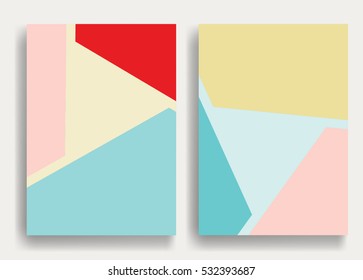 Trendy cards design . Minimal modern style . Geometric pattern . Motion wallpaper element. For web and mobile app, paper art , brochure , poster, booklet
