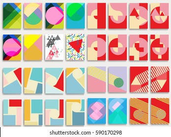 Trendy cards design . Minimal modern style . Geometric pattern . Motion wallpaper element. For web and mobile app, paper art , brochure , poster, booklet