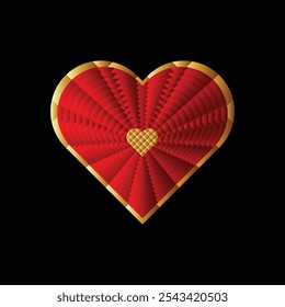 Trendy Cartoon 3d color heart set. Realistic 3d render love icon collection. Vector cute red hearts, Happy Valentine's Day element for web, app, greeting card, decor, game, design