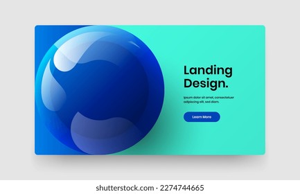 Trendy catalog cover vector design concept. Colorful 3D spheres postcard layout.