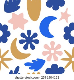 Trendy Celestial Floral Pattern Design