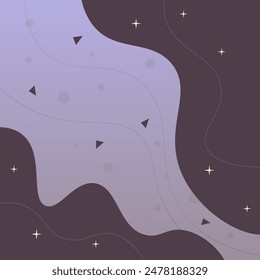 Trendy Celestial Geometric Abstract Background Wallpaper Pink Yellow Waves Triangles Stars Vector Design