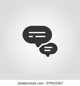 Trendy Chat Icon. Flat Glyph Style. Speech bubble symbol for web design, flyers etc.
