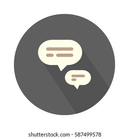 Trendy Chat Icon. Flat Style. Speech bubble symbol for web design, logo, app, etc. Vector EPS10.