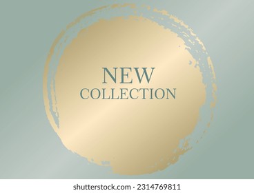 Trendy Chic background. Modern stylish gold texture for cover design, cards, flyer, poster, print, gift wrapper, package. Pastel color and gold patina effect. Isolated gold color stain for advertising