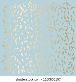 Trendy Chic Pastel colored background with Gold Foil geometric shapes. Abstract unusual textures for wallpaper, wedding invitation cards, business cards, fashion headers, decoration elements. Vector