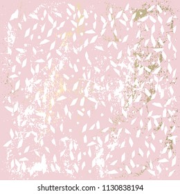 Trendy Chic Pastel colored background with Gold Foil geometric shapes. Abstract unusual textures for wallpaper, wedding invitation cards, business cards, fashion headers, decoration elements. Vector