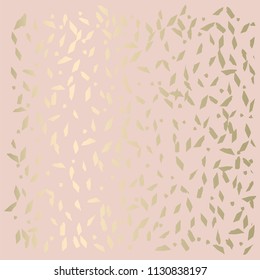 Trendy Chic Pastel colored background with Gold Foil geometric shapes. Abstract unusual textures for wallpaper, wedding invitation cards, business cards, fashion headers, decoration elements. Vector