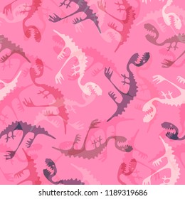 Trendy child camouflage with dinosaurs. Seamless pattern. Clothing baby style camo repeat print. Design element for fabric, wrapping paper or wallpaper.
