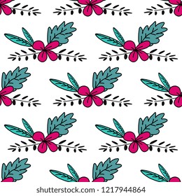 Trendy children drawing flower seamless pattern vector illustration background for wallpaper and textile print. Good for baby fashion scandinavian style multicolor awesome handdrawn.