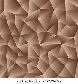 Trendy chocolate color - abstract low poly background