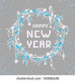 Trendy christmas card. vector.