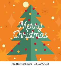 Trendy Christmas and New Year greeting card. Vector illustration concepts for graphic and web design, social media banner, marketing material with cartoon Santa on bench.