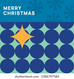 Trendy Christmas and New Year greeting card. Vector illustration concepts for graphic and web design, social media banner, marketing material with cartoon Santa on bench.