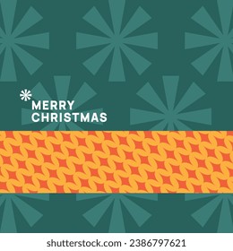 Trendy Christmas and New Year greeting card. Vector illustration concepts for graphic and web design, social media banner, marketing material with cartoon Santa on bench.