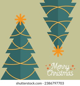 Trendy Christmas and New Year greeting card. Vector illustration concepts for graphic and web design, social media banner, marketing material with cartoon Santa on bench.