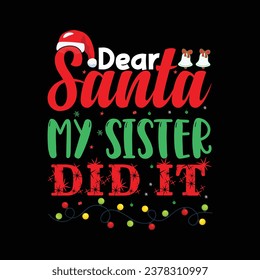 TRENDY CHRISTMAS T-SHIRT DESIGN VECTOR