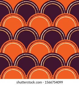 Trendy Circle with Brush Stroke Seamless Pattern