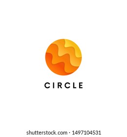 Trendy circle company icon sign. Abstract round logo vector design.