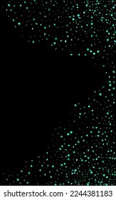 Trendy Circle Glamour Vector Black Background. Art Shine Invitation. Bright Sparkle Paper Design. Confetti Isolated Card.