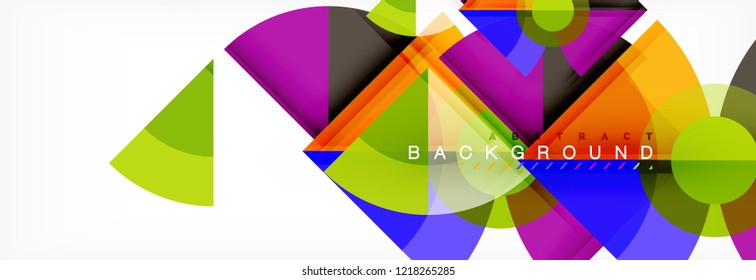 Trendy circles composition geometric background, vector design