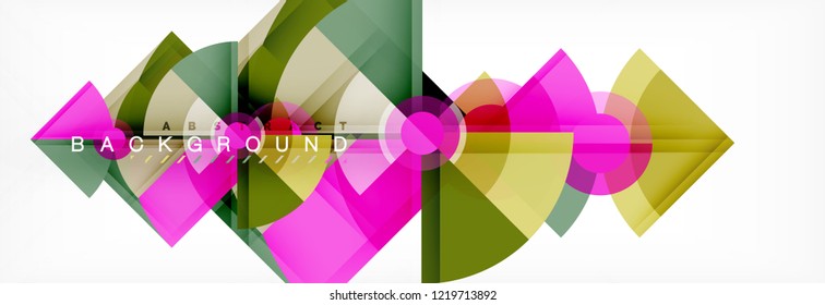 Trendy circles composition geometric background, vector design