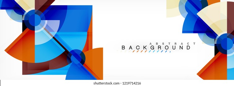 Trendy circles composition geometric background, vector design