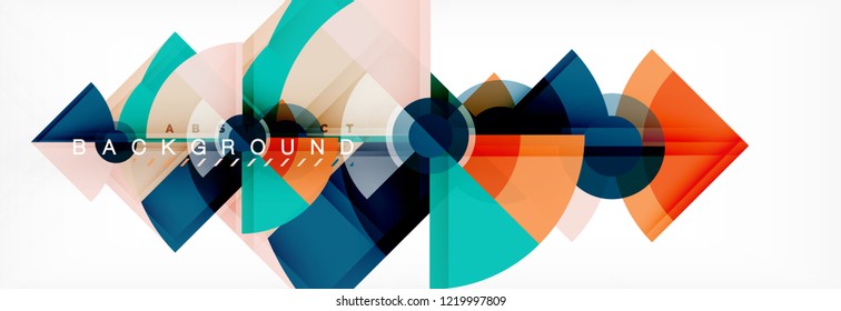 Trendy circles composition geometric background, vector design