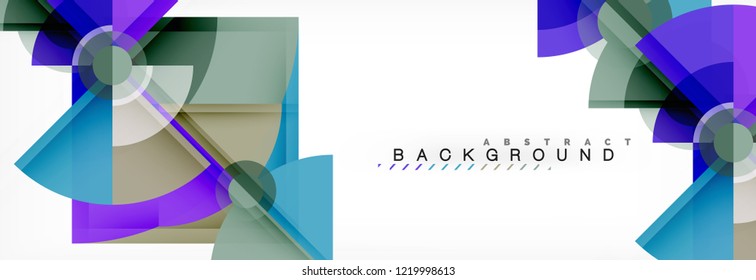 Trendy circles composition geometric background, vector design