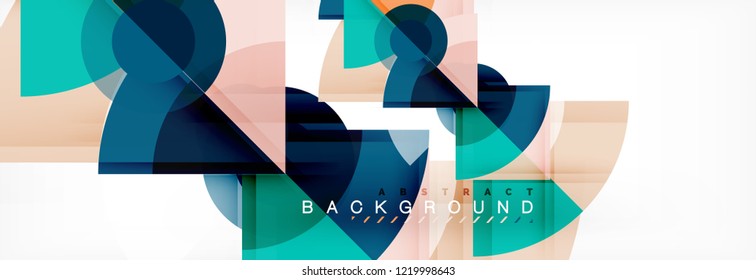 Trendy circles composition geometric background, vector design