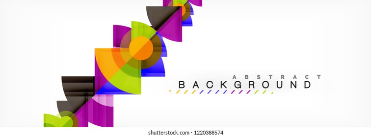 Trendy circles composition geometric background, vector design