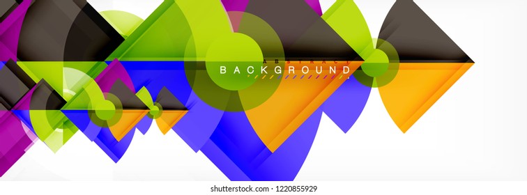 Trendy circles composition geometric background, vector design