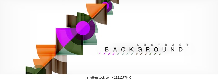 Trendy circles composition geometric background, vector design