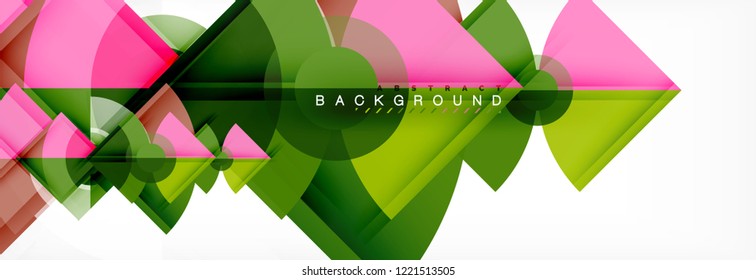 Trendy circles composition geometric background, vector design