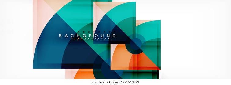 Trendy circles composition geometric background, vector design