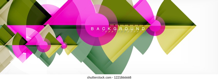 Trendy circles composition geometric background, vector design