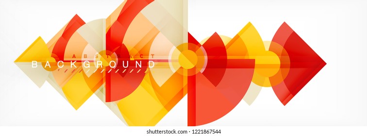 Trendy circles composition geometric background, vector design