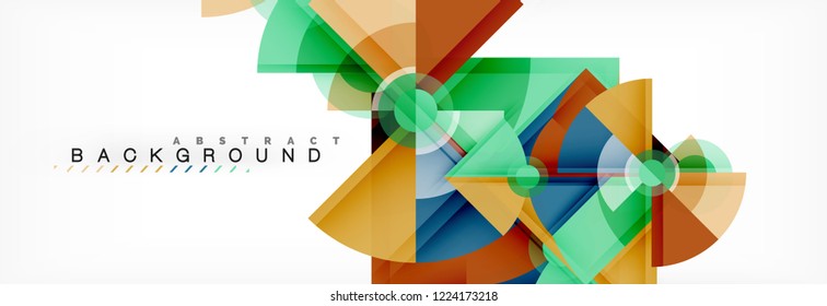 Trendy circles composition geometric background, vector design