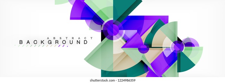 Trendy circles composition geometric background, vector design