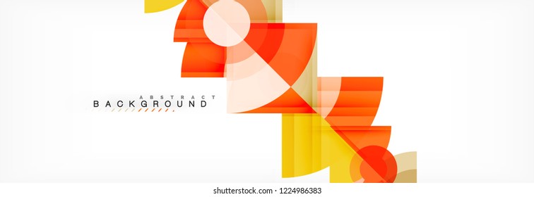 Trendy circles composition geometric background, vector design