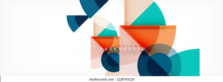 Trendy circles composition geometric background, vector design