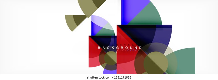 Trendy circles composition geometric background, vector design