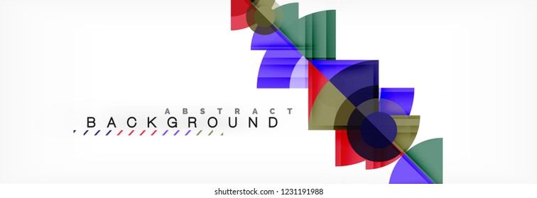 Trendy circles composition geometric background, vector design