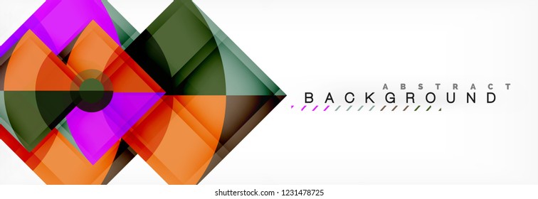Trendy circles composition geometric background, vector design